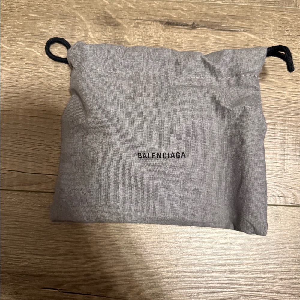 Balenciaga Gray Drawstring Pouch